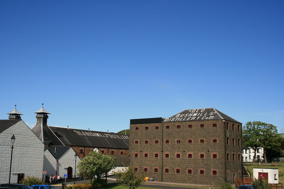 Old Bushmills distillery in Northern Ireland, a historic home of Irish whiskey