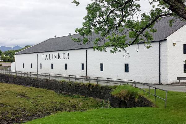Talisker distillery on the shore of Loch Harport, Isle of Skye