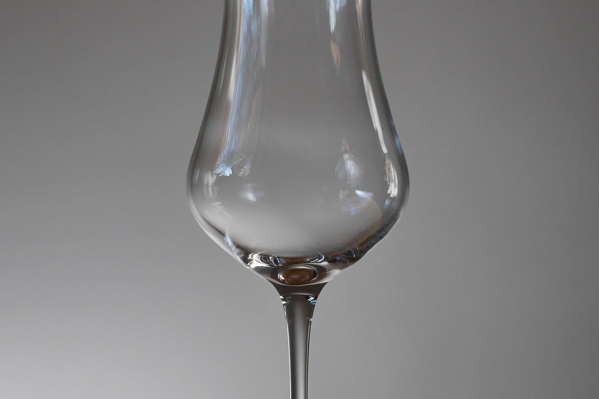 Copita nosing glass with a long stem and tulip bowl