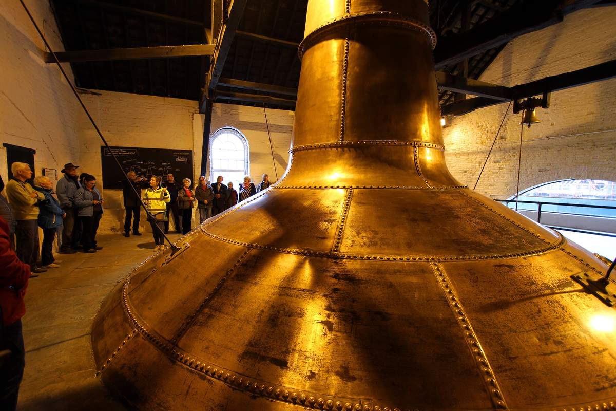 Giant historic copper pot still at Old Midleton, a symbol of Irish whiskey